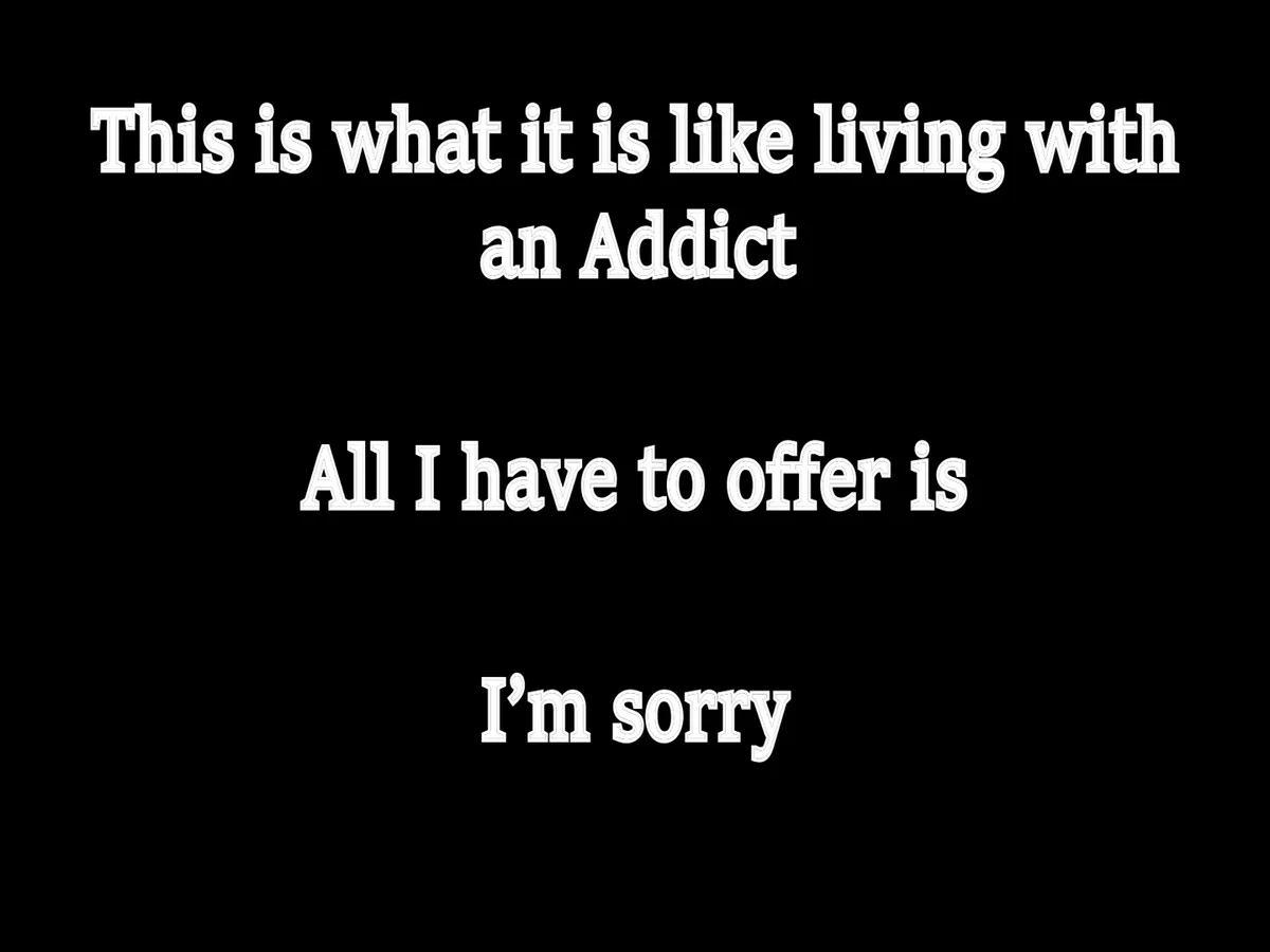 A black background with white text in a bold, slightly distressed font. The text reads: 'This is what it is like living with…
