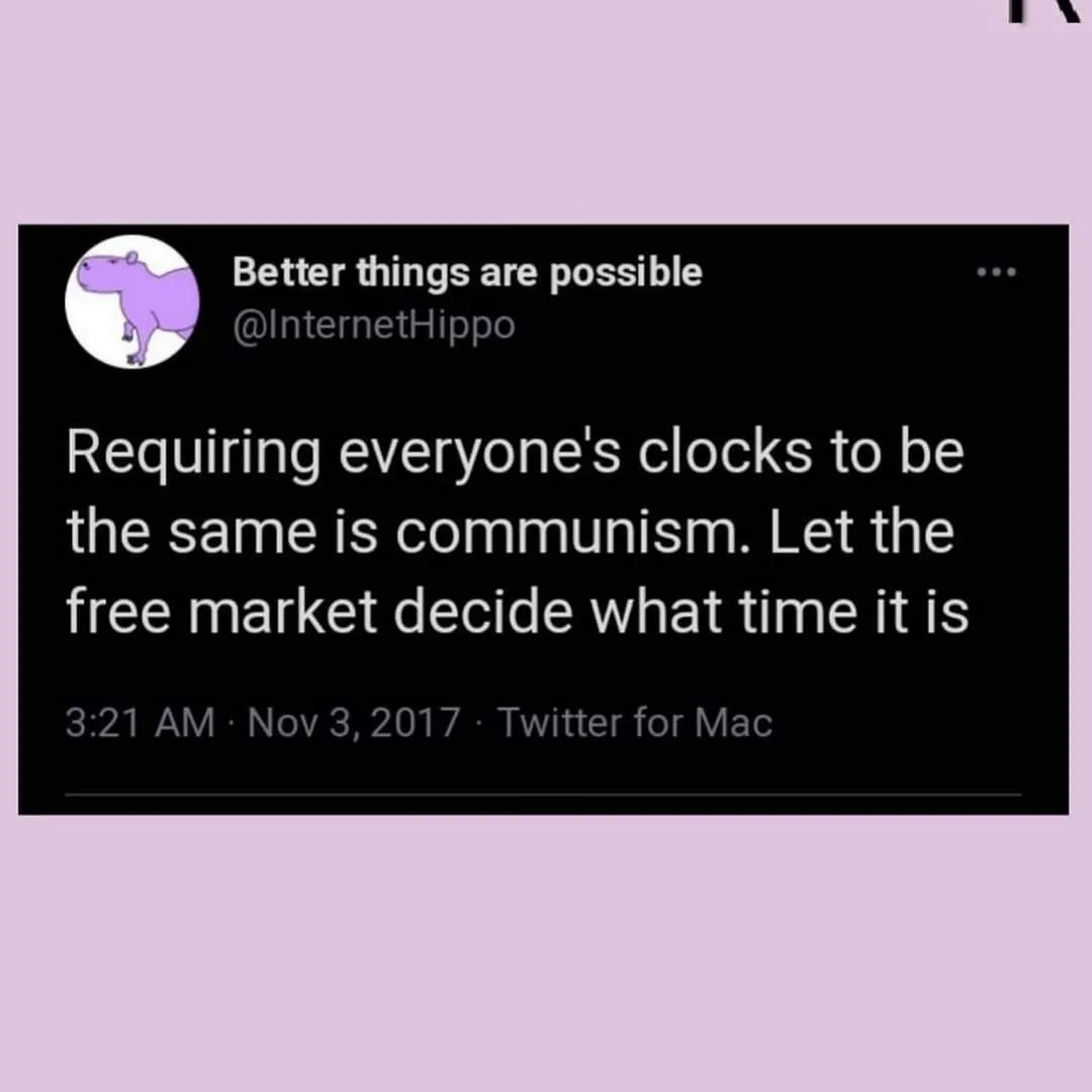 A screenshot of a 2017 Twitter post by the account 'Better things are possible' (@InternetHippo), featuring a purple hippo…