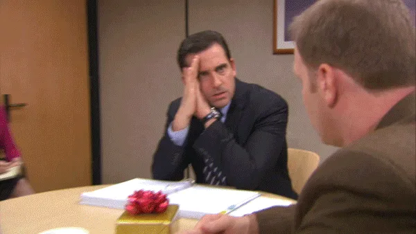 A three-panel meme strip from The Office showing Michael Scott with his hands pressed to his face, escalating from…