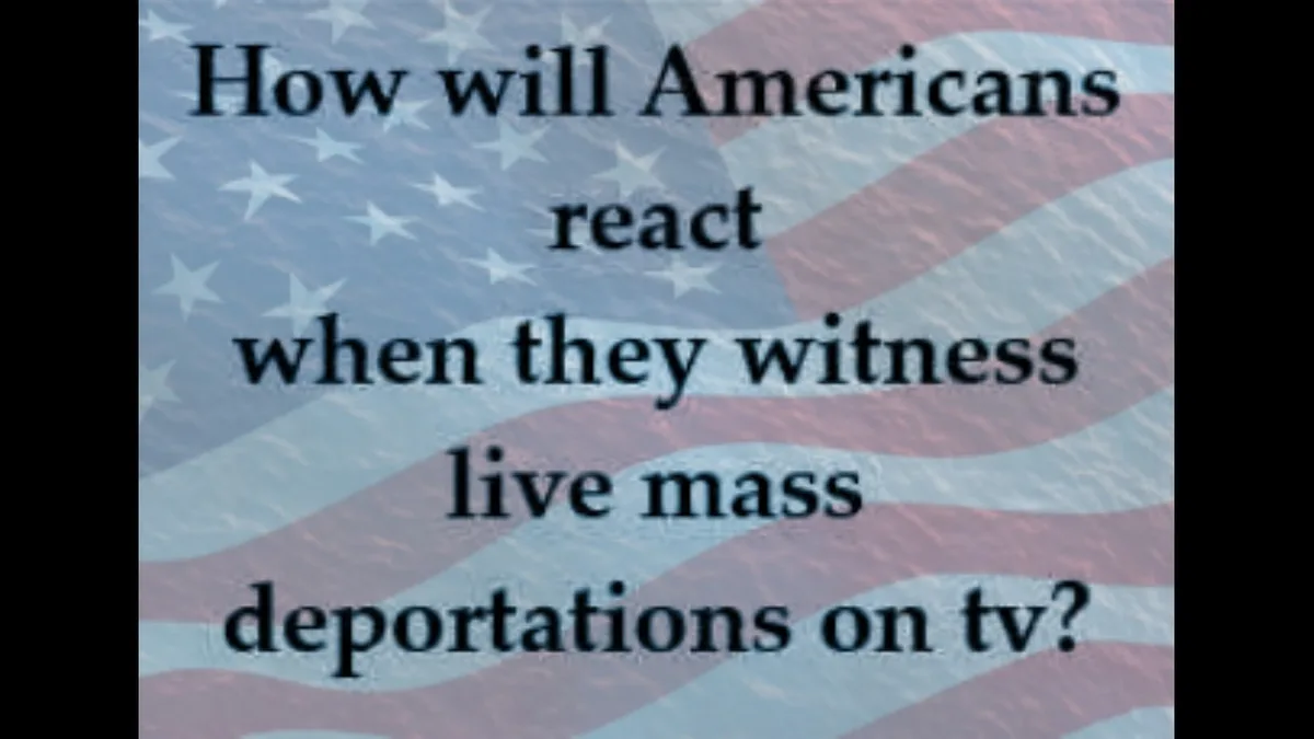 The image displays a faded American flag background with dark text overlaid that reads 'How will Americans react when they…
