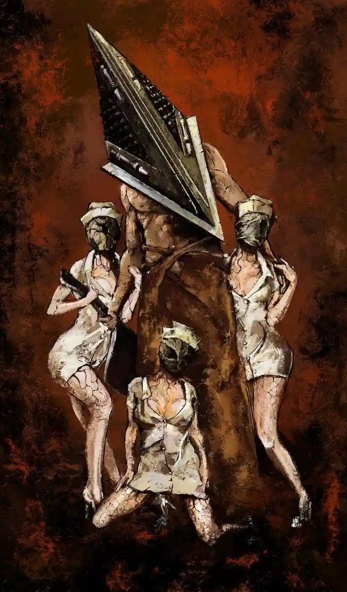 Pyramid Head makes a chilling appearance.