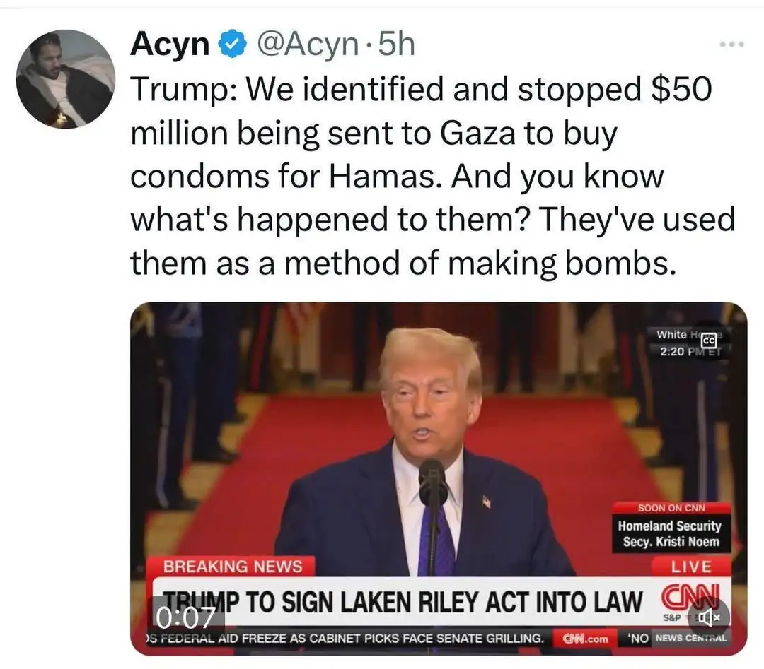 A screenshot of a CNN news broadcast showing Donald Trump speaking at a podium on a red carpet, with a news ticker at the…