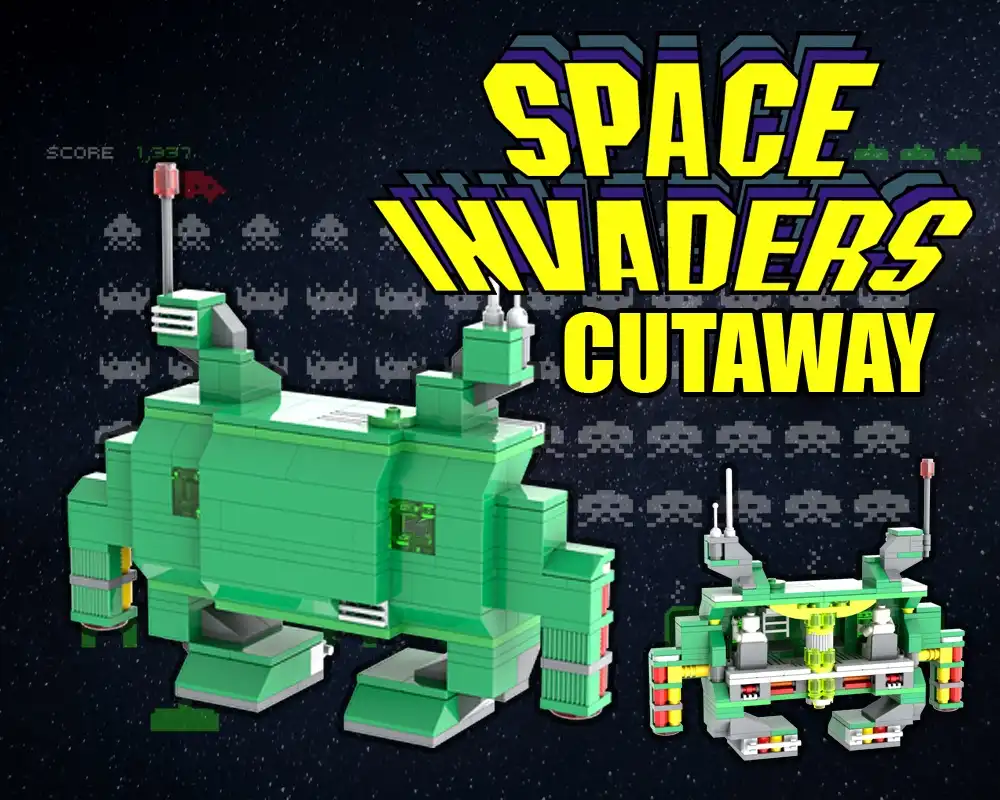 Creative Space Invaders Cutaway in Lego MOC