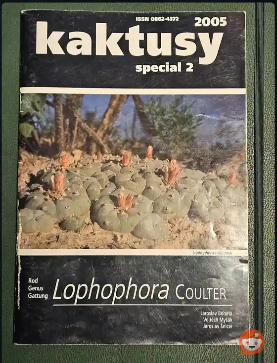 The image shows the cover of a 2005 Czech cactus magazine titled 'kaktusy special 2', featuring a photo of a cluster of…