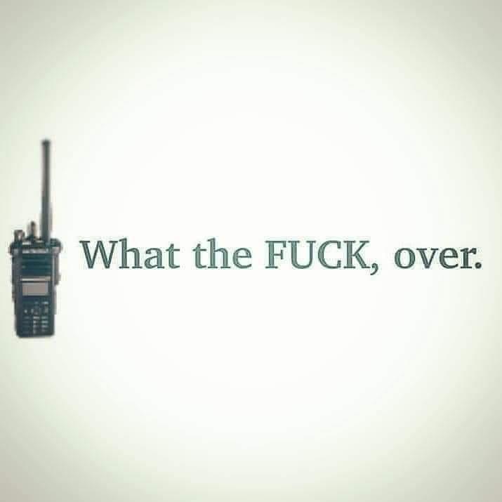 A black walkie-talkie with an antenna is positioned on the left side of a plain, light-colored background. Centered to the…