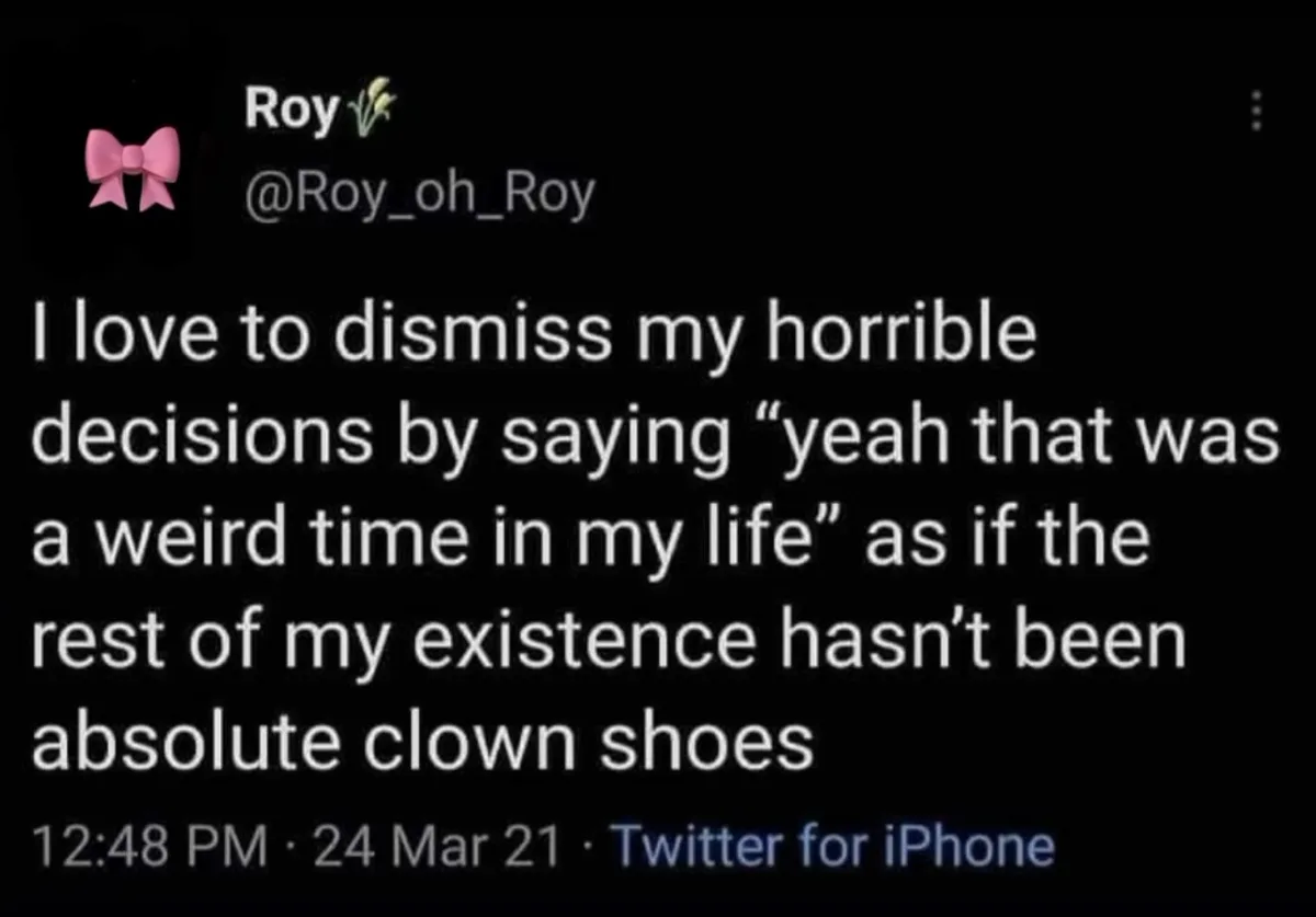 A screenshot of a tweet from user Roy (@Roy_oh_Roy) with a pink bow profile picture, showing a tweet that reads: 'I love to…
