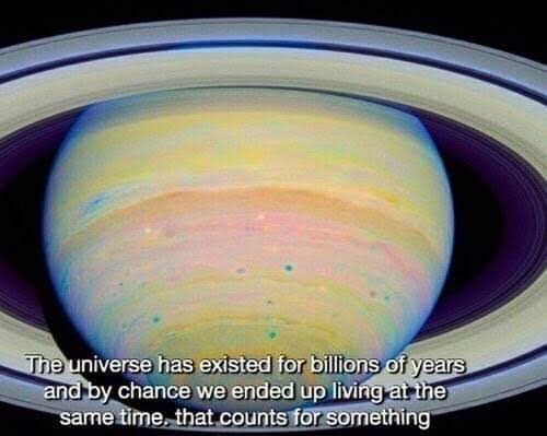 A colorful, digitally altered image of the planet Saturn with its prominent rings, overlaid with white text that reads: 'The…