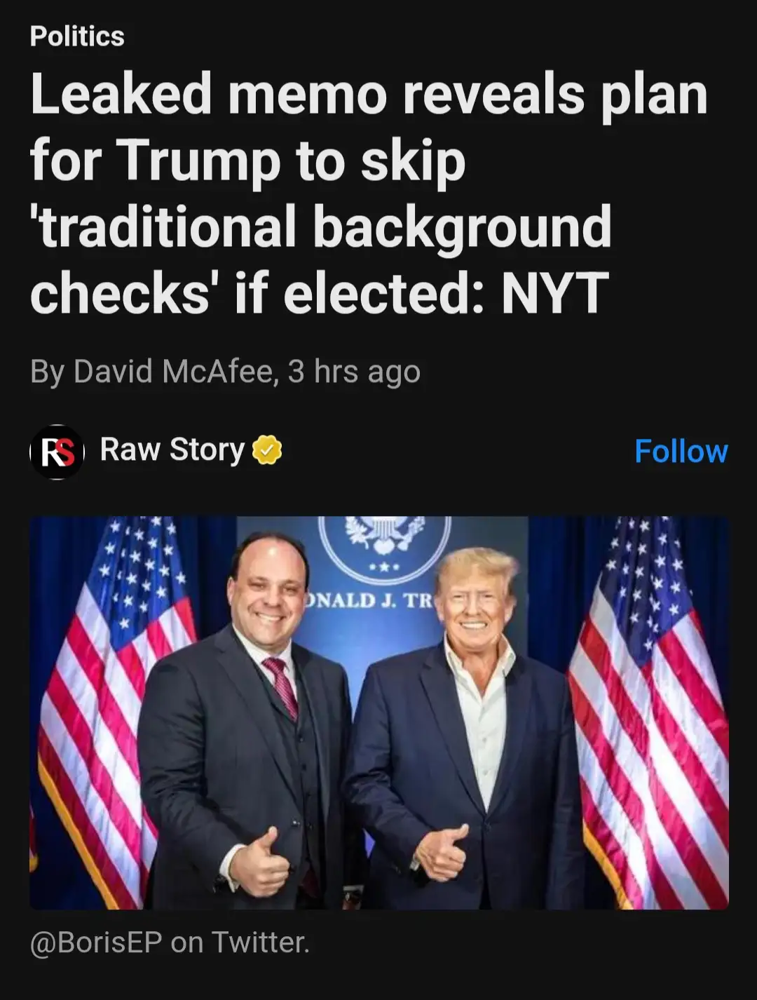 No background checks for Trump appointees? Really?