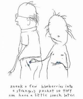 A simple black-and-white line drawing shows two stick-figure-like people. One person, seen from the side, is walking away…