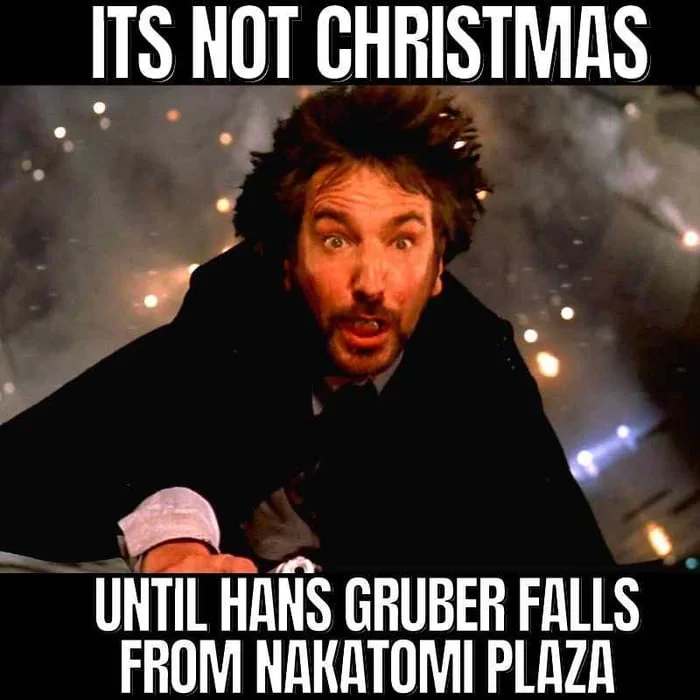 A man with wild hair and a shocked expression, wearing a dark coat, is shown against a snowy, bokeh-lit background. The…