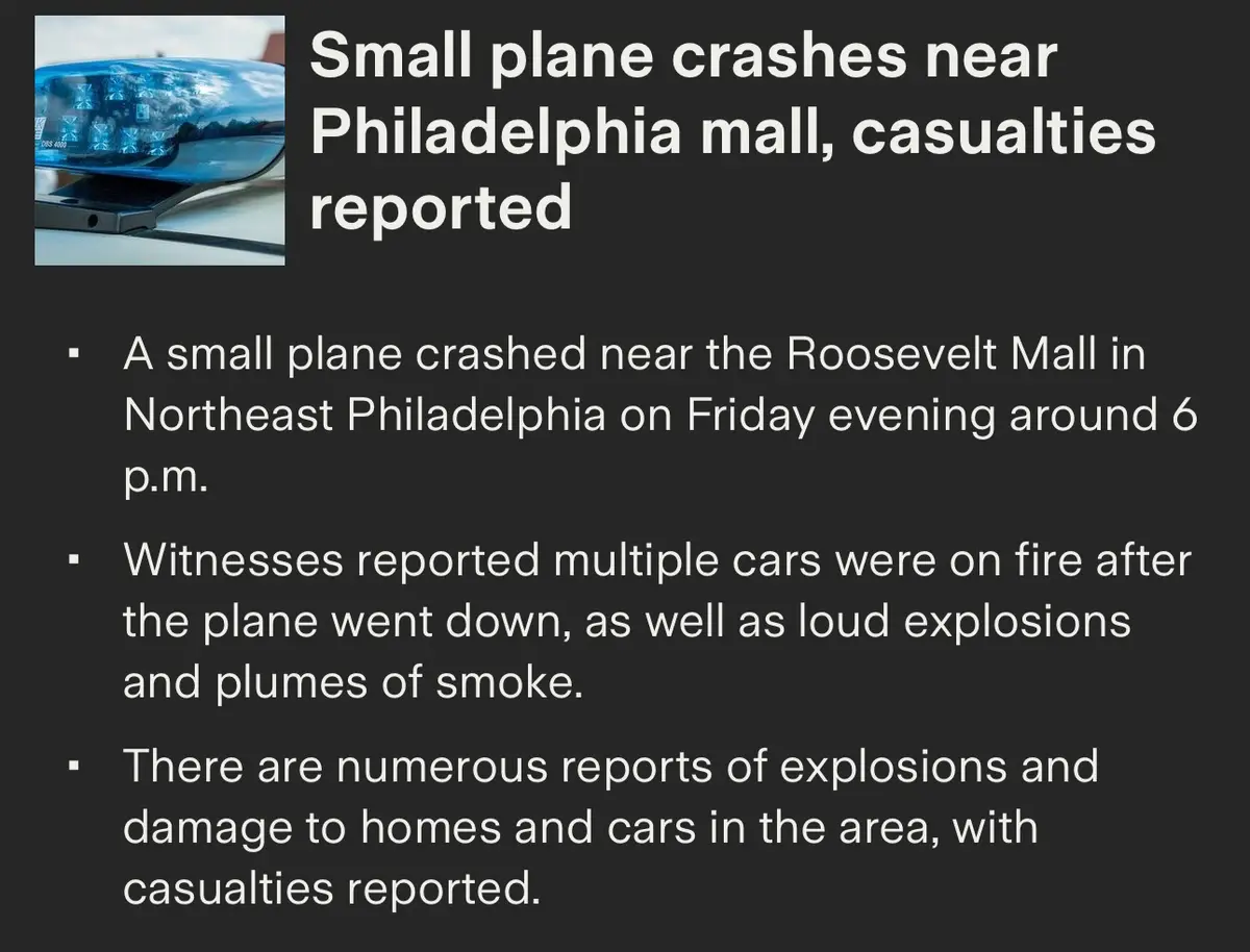 The image displays a news report layout with a small inset photo of a blue emergency light on the top left. The main…