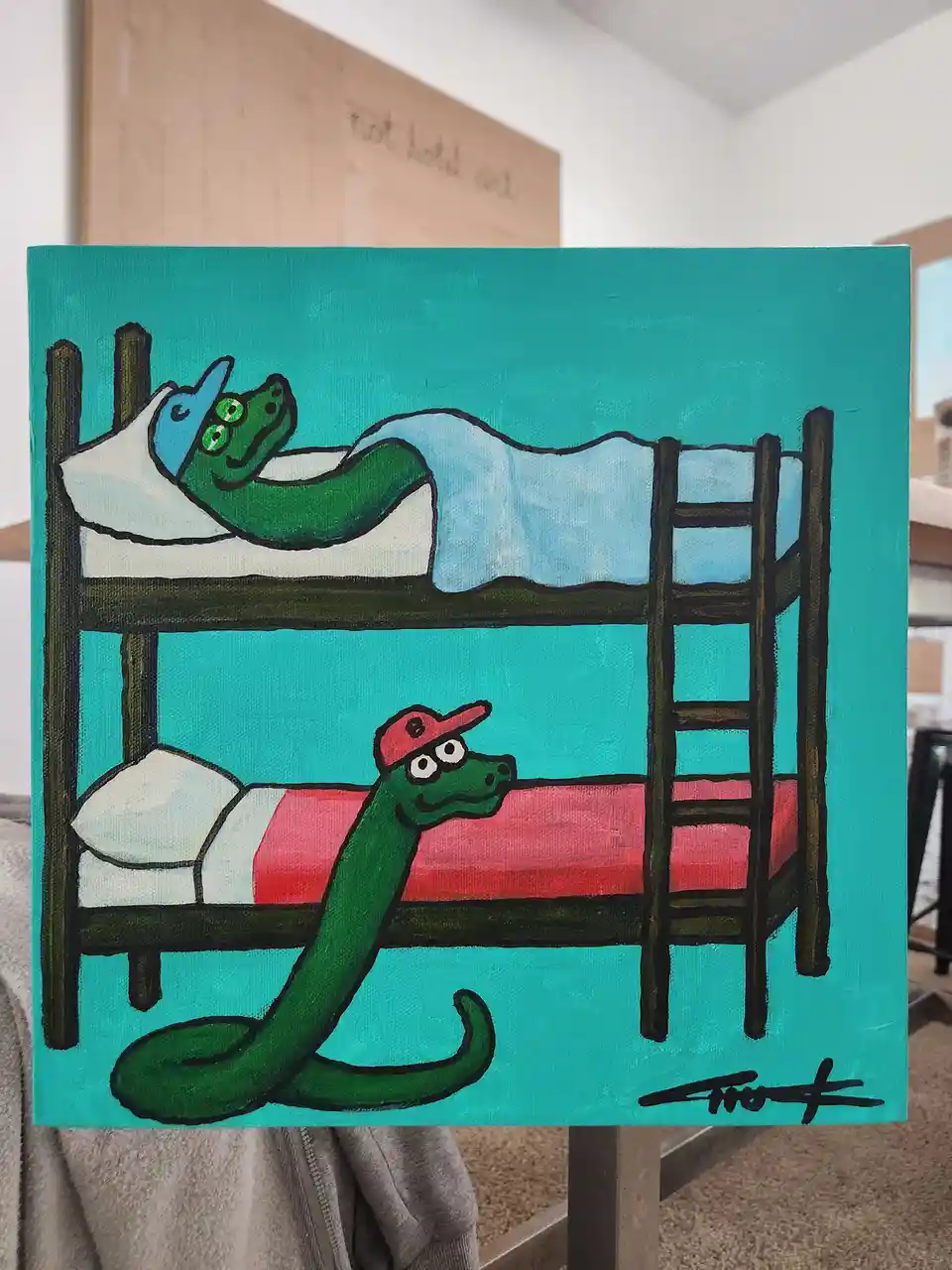 Snake Boys Preparing for Sleep