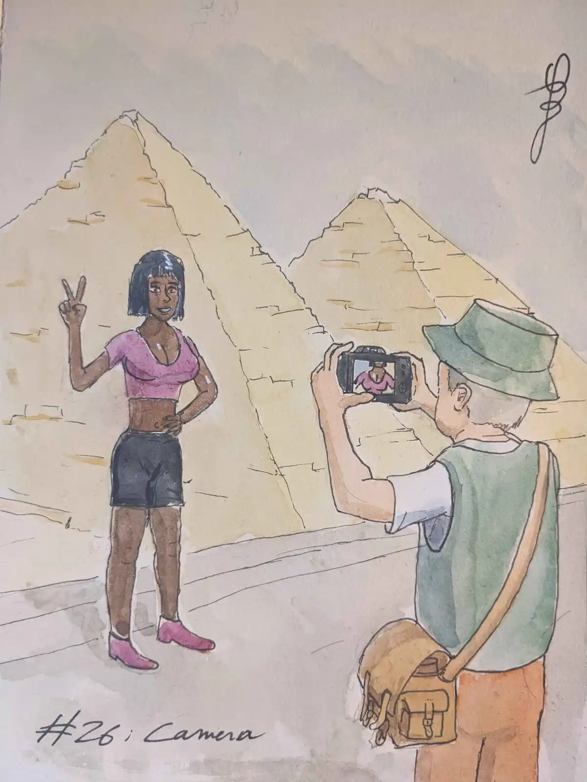 Inktober Day 26: Capturing Moments with a Camera
