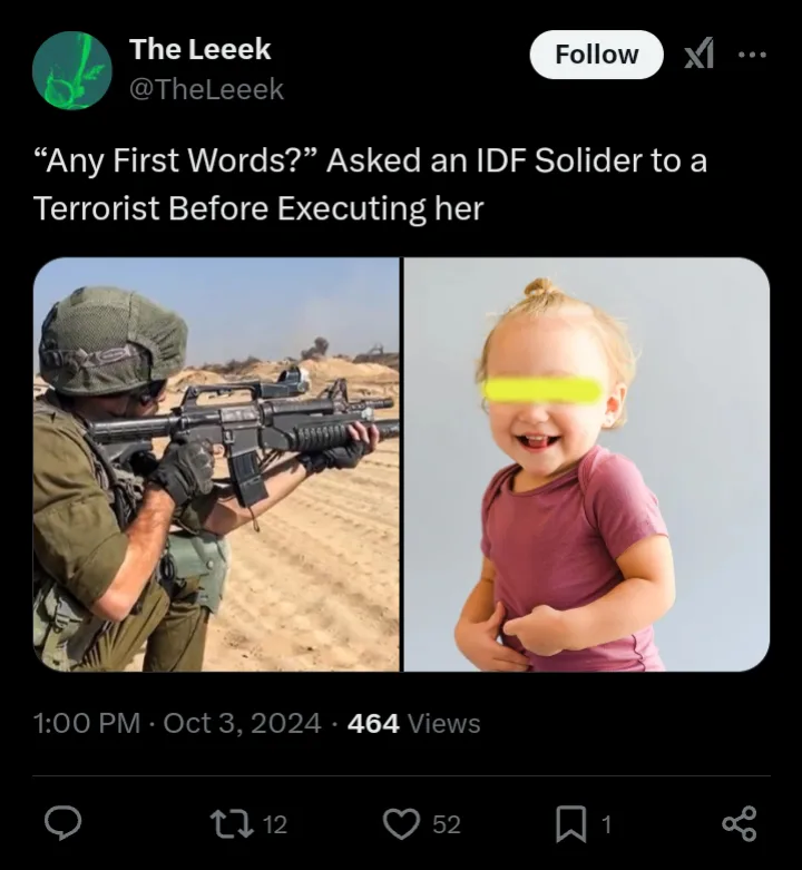 The image displays a split-screen: on the left, an Israeli Defense Forces soldier in combat gear aiming a rifle in a desert…