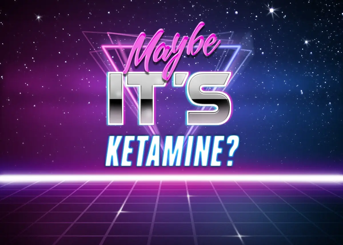A retro-futuristic image with a starry purple and blue sky, glowing neon triangles, and a grid floor, overlaid with the text…