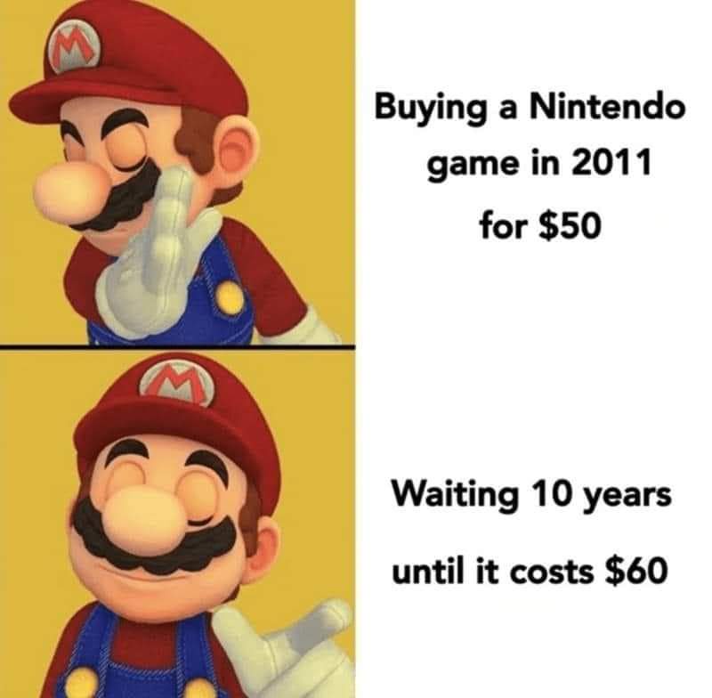The image shows two panels of Mario from the Super Mario series. In the top panel, Mario is making a 'shushing' gesture with…