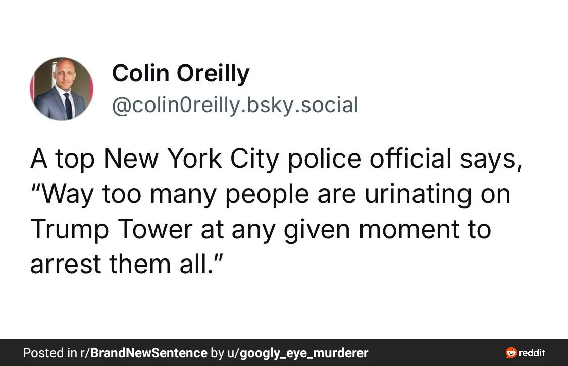 The image displays a social media post by Colin Oreilly, featuring his profile picture and handle. The post contains a quote…