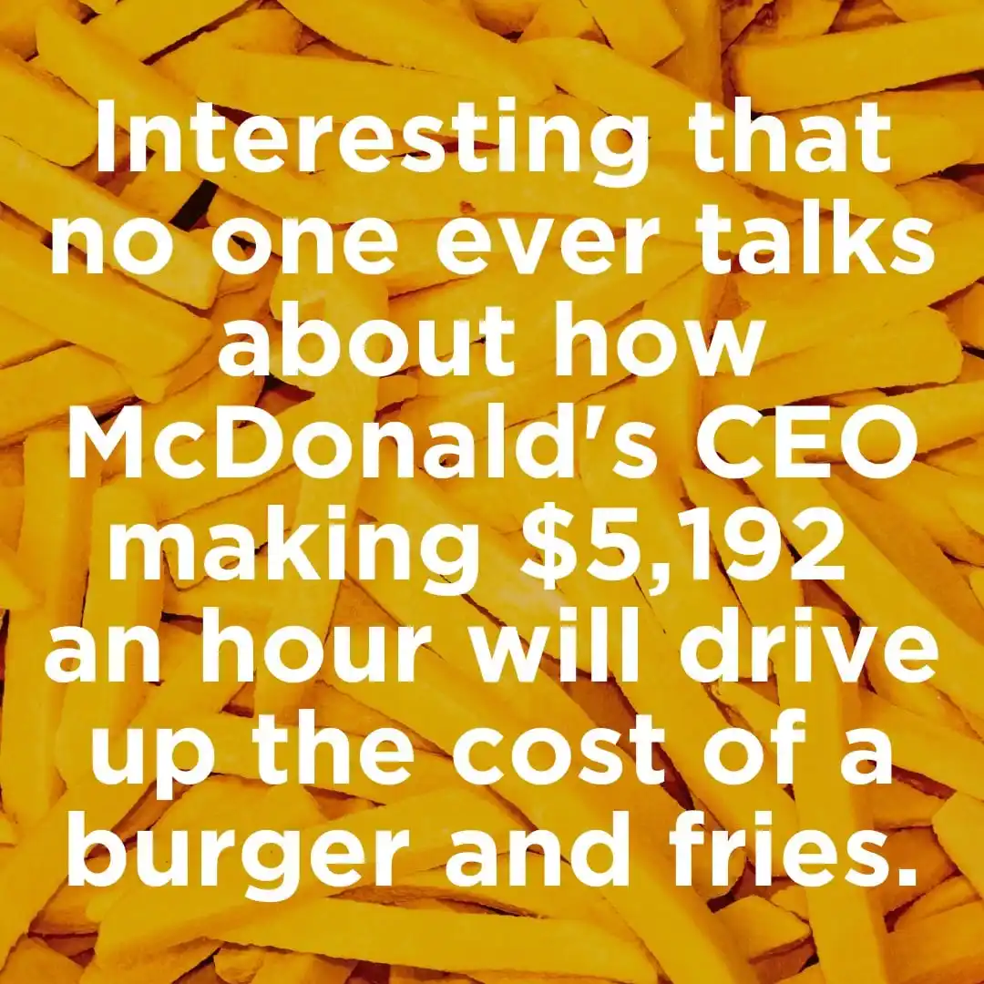 The image shows a close-up of golden-brown french fries as the background. Overlaid in large, white, sans-serif text is the…