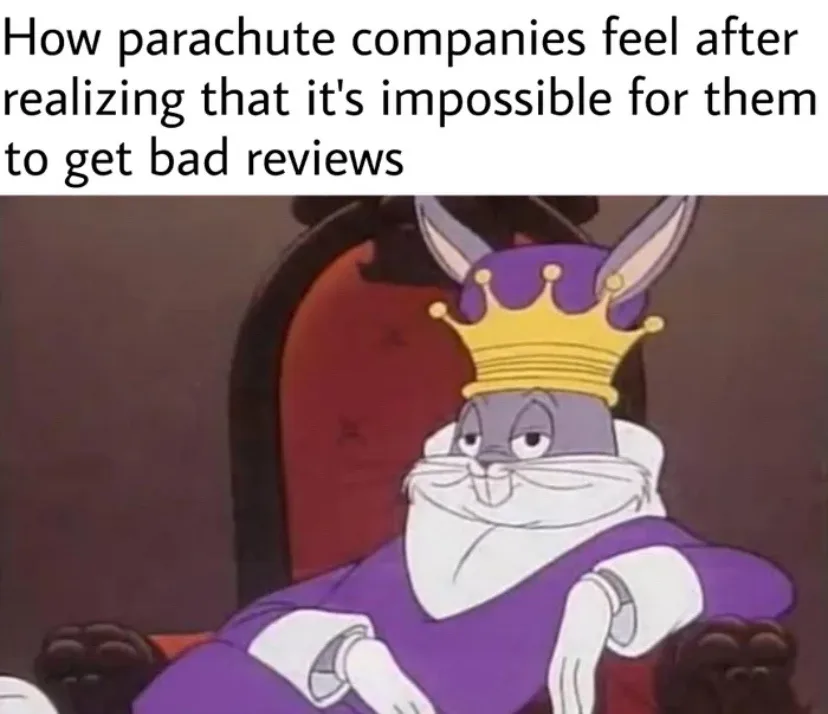 A cartoon rabbit wearing a purple and gold crown sits smugly on a red throne, looking self-satisfied. The overlaid text…