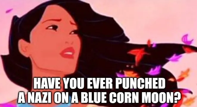 An animated woman with dark hair and a surprised expression looks upward, surrounded by colorful butterflies. The text…
