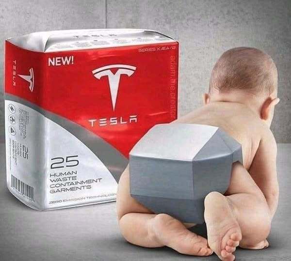 A baby is shown from behind, sitting on a gray floor, with a gray, hexagonal diaper-like object strapped to its back. Behind…