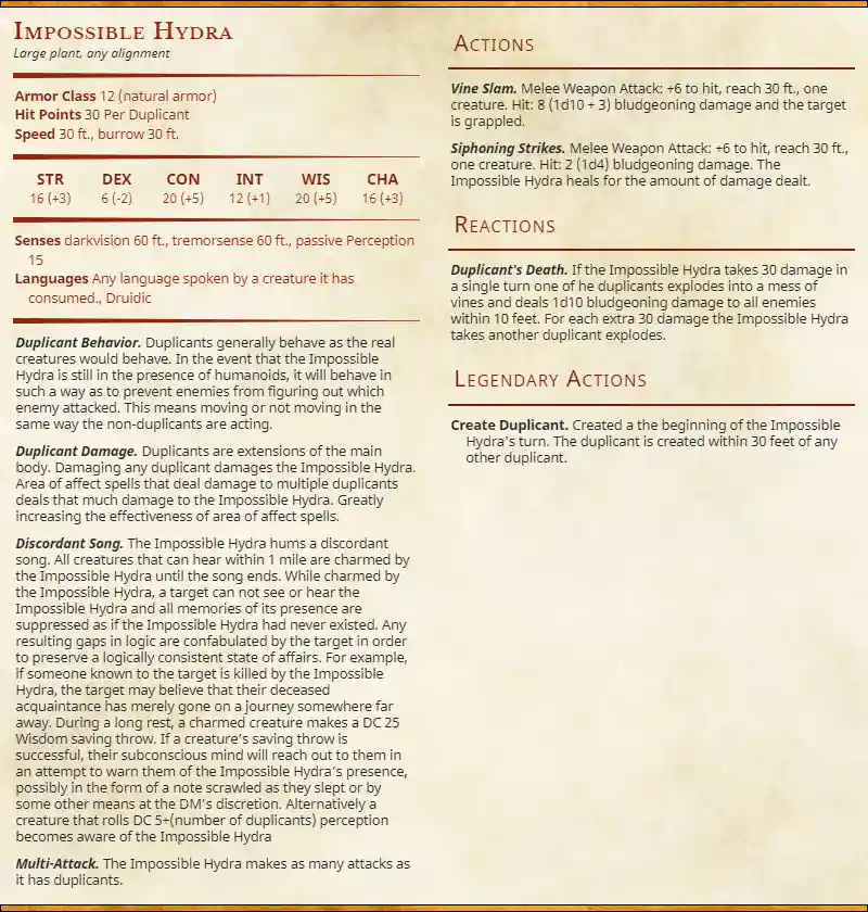 The Enigmatic Impossible Hydra