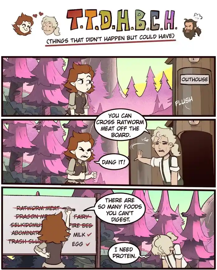 A three-panel comic from 'T.T.D.H.B.C.H. (Things That Didn't Happen But Could Have)' shows a character excitedly crossing…