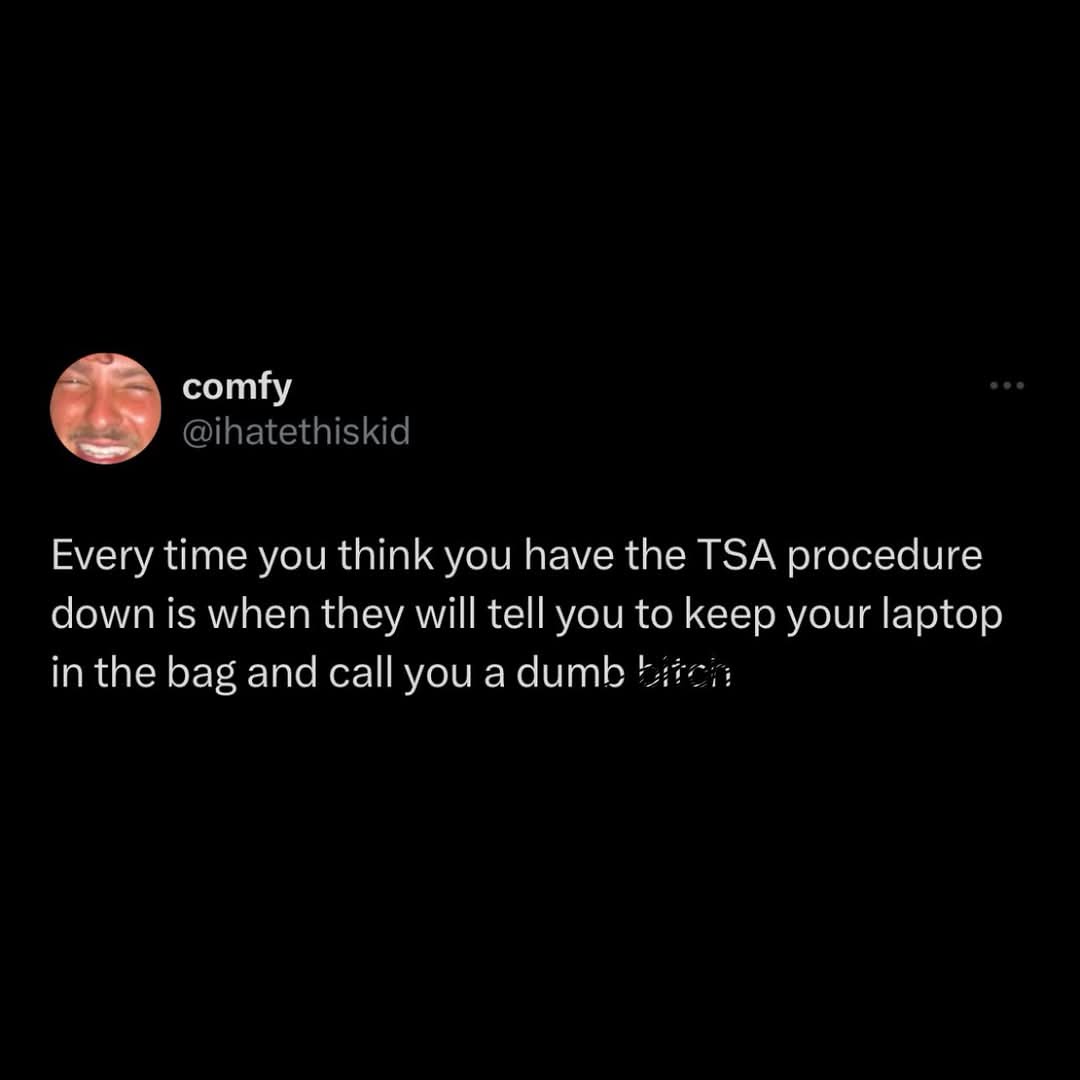 A screenshot of a tweet from user 'comfy' with handle '@ihatethiskid', showing a circular profile picture of a smiling man…