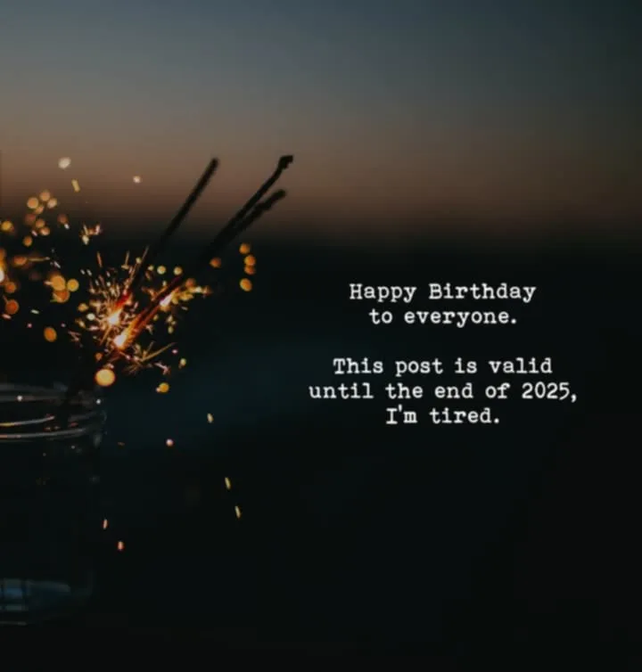 A dark, atmospheric image shows sparklers in a glass jar against a twilight sky, with white text overlaid that reads 'Happy…