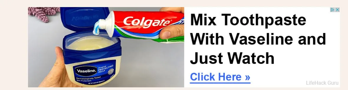 A hand holds an open jar of Vaseline jelly while another hand squeezes a tube of Colgate toothpaste into it. The image is…