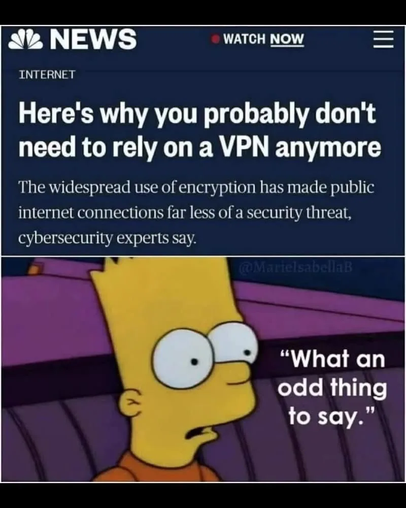 The image displays a split-screen meme. The top half shows a screenshot of an NBC News article titled 'Here's why you…