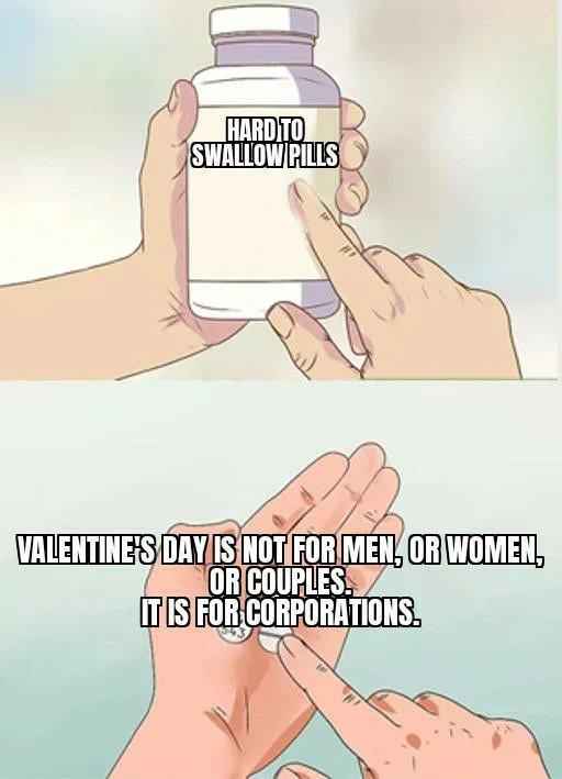The image is a two-panel anime-style meme. The top panel shows hands holding a pill bottle labeled 'HARD TO SWALLOW PILLS'…