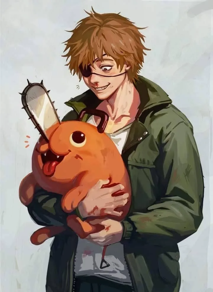 An anime-style illustration shows a young man with messy brown hair, an eyepatch over his left eye, and a green jacket…