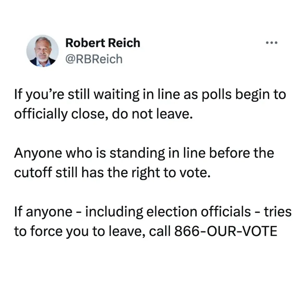 Don't abandon your spot in the voting line!