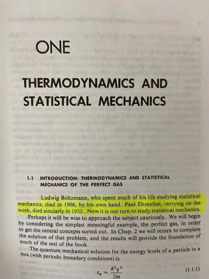 A scanned page from a physics textbook titled 'ONE THERMODYNAMICS AND STATISTICAL MECHANICS'. The section '1.1 INTRODUCTION'…