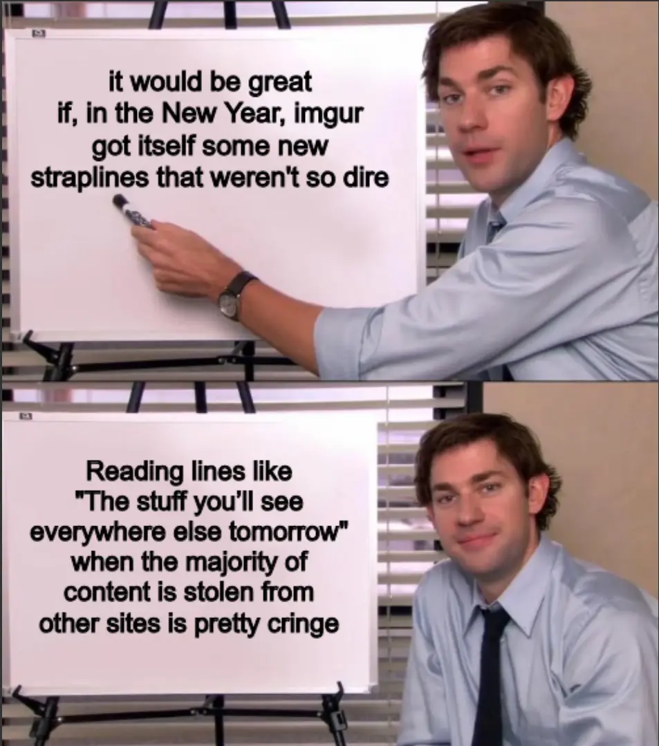 The image shows two panels of the TV show 'The Office' featuring Jim Halpert. In the top panel, he points at a whiteboard…