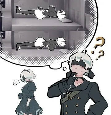A character with white hair and a dark coat looks confused, holding a phone to their ear. A thought bubble above them shows…