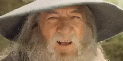 A six-panel image grid shows a close-up of Gandalf the Grey from 'The Lord of the Rings' with a progressively more intense…