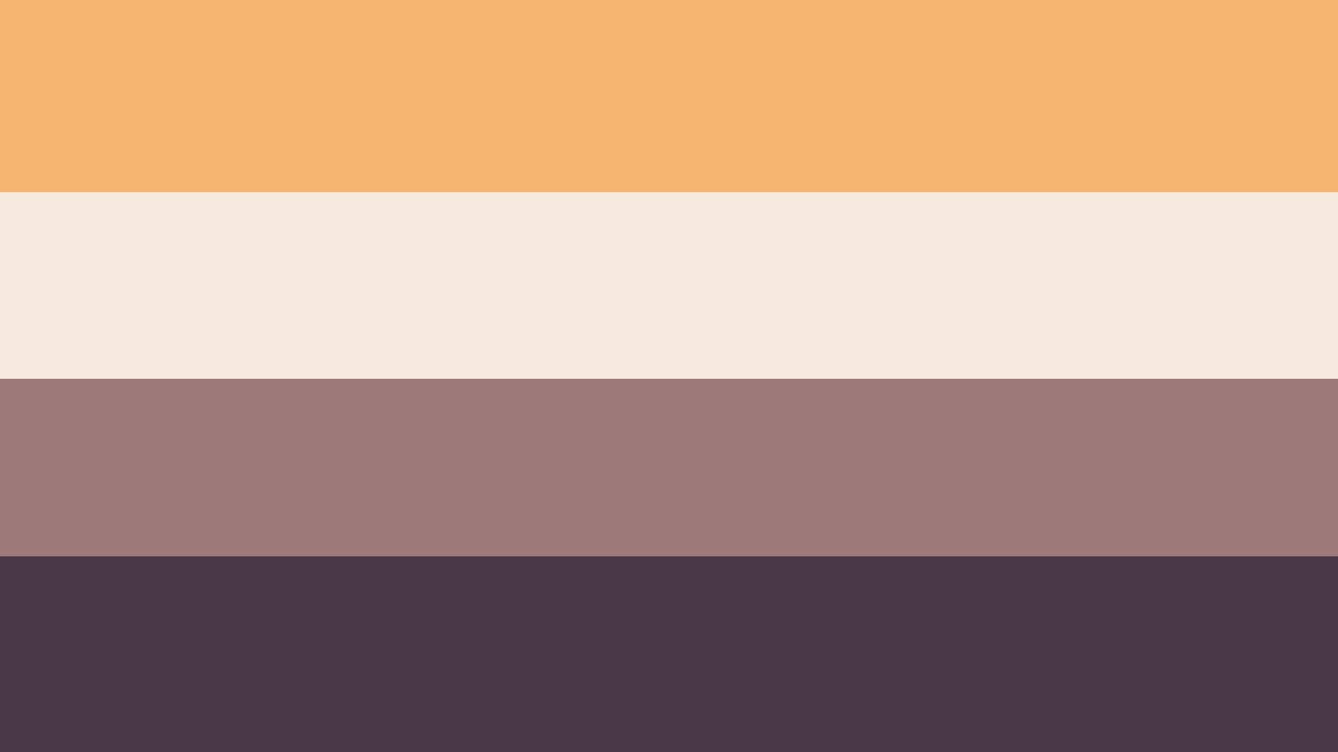 The image displays the genderqueer flag, which consists of four horizontal stripes: orange at the top, followed by white…