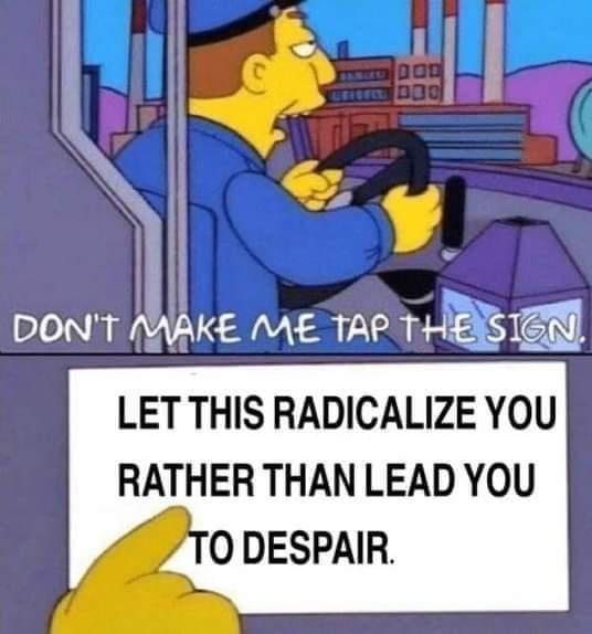 A cartoon man in a blue uniform sits in a vehicle, gripping the steering wheel with a frustrated expression. Overlaid text…