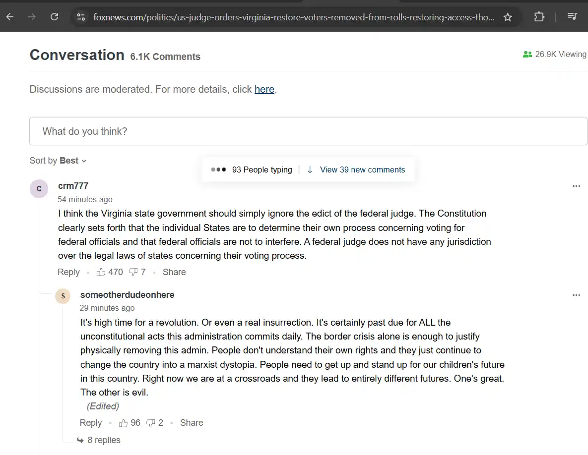 A screenshot of a Fox News comment section shows a user named 'someotherdudeonhere' replying to another user. The reply…