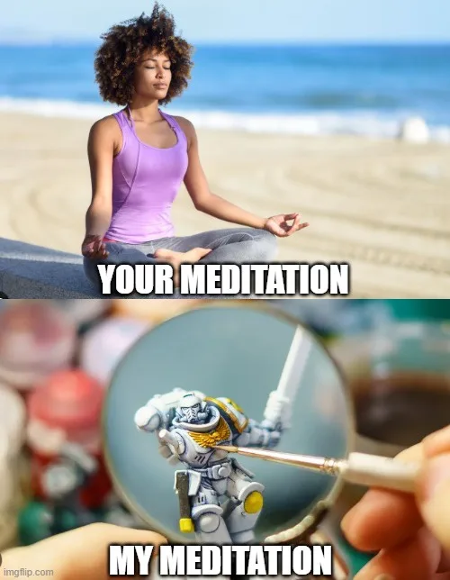 The top panel shows a woman with curly hair in a purple tank top meditating peacefully on a beach with the ocean in the…