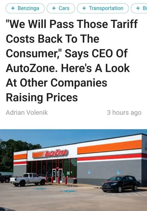 An image of an AutoZone store with a white pickup truck and a black car parked in front. The overlaid text reads: 'We Will…