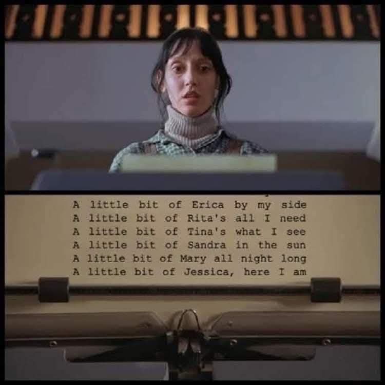 A still from the movie 'The Breakfast Club' shows a young woman with dark hair and a turtleneck looking surprised while…