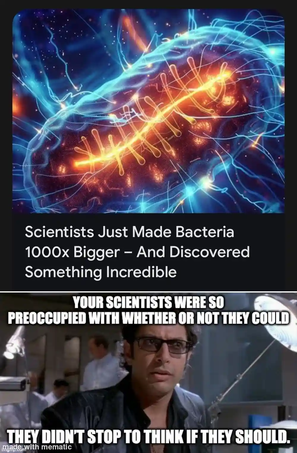 The top panel shows a stylized, glowing brain-like structure with bright blue and orange neural pathways against a cosmic…
