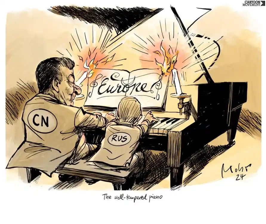Putin in caricature form.