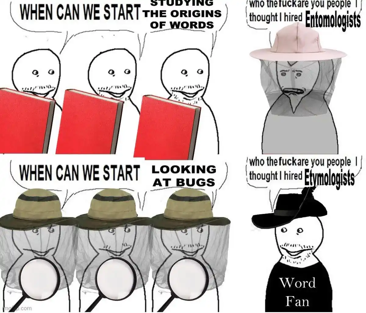 The image is a two-panel meme. The top panel shows three stick figures holding red books, asking 'WHEN CAN WE START STUDYING…