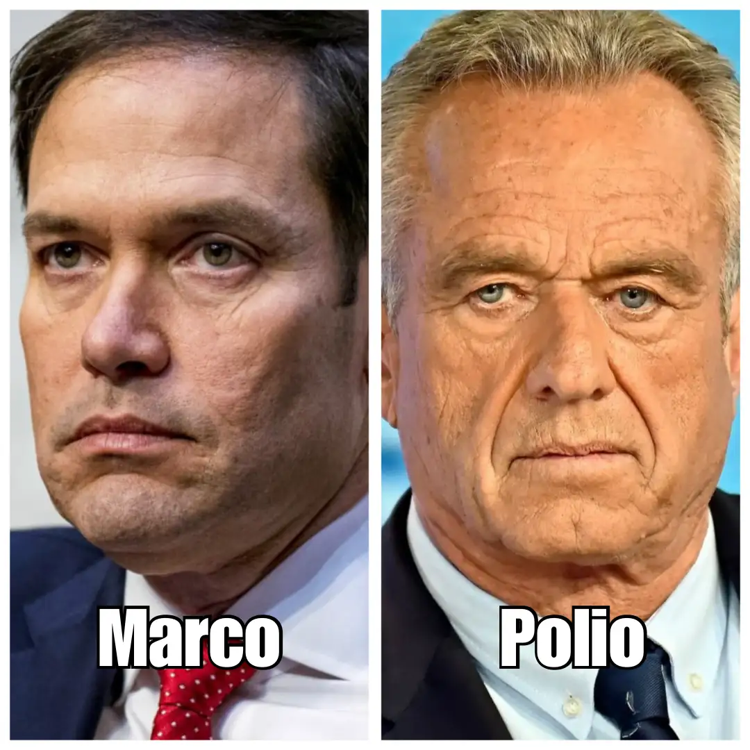 The image displays two side-by-side close-up portraits of men in suits. The man on the left, labeled 'Marco', has dark hair…