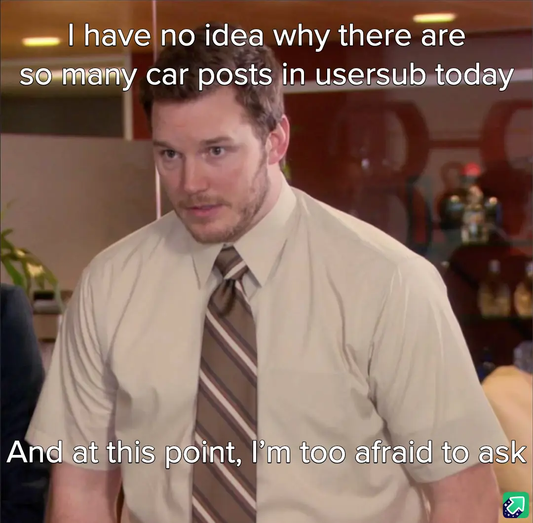 A man in a beige shirt and striped tie looks confused and slightly overwhelmed, with white text overlaid at the top reading…