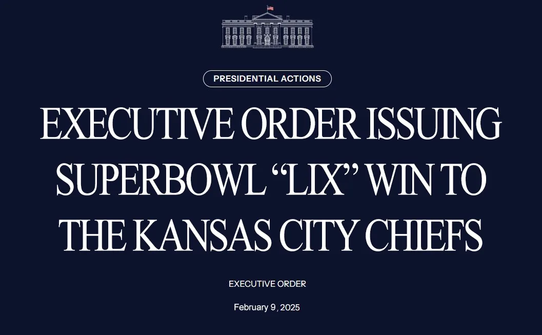 The image displays a dark blue background with a white line drawing of the White House at the top. Below it is a white oval…